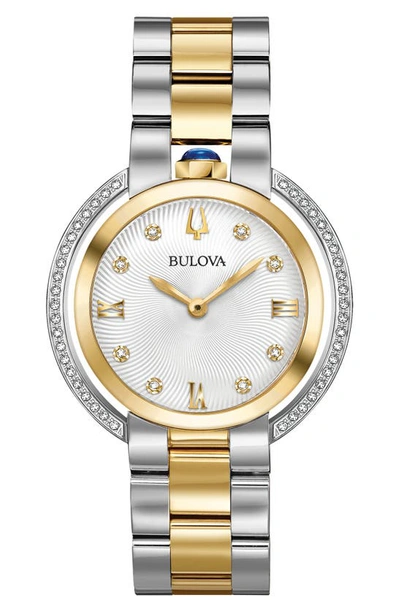 Bulova Classic Rubaiyat Diamond Bracelet Watch, 35mm In Two-tone