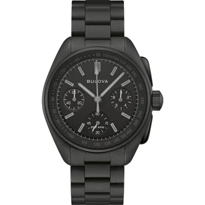 Bulova Lunar Pilot Chronograph Watch In Black
