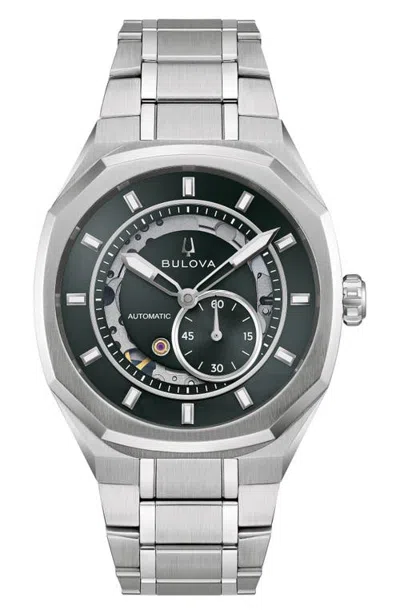 Bulova Marc Anthony Automatic Silicone Strap Watch In Silver
