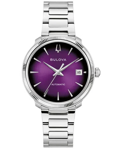 Bulova Men's Automatic Disco Sapphire Crystal Silver-tone Stainless Steel Bracelet Watch 38mm In Metallic
