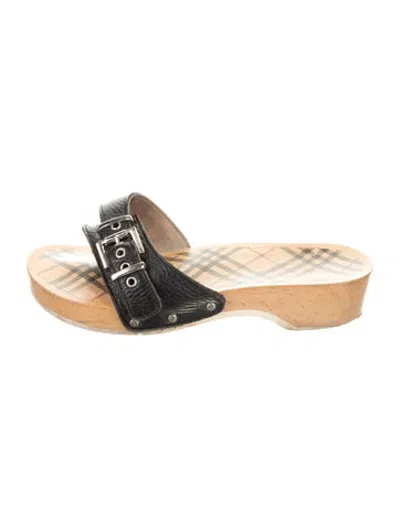 Pre-owned Burberry 2000's Brigitte Slides In Black