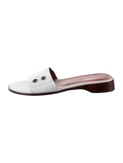 Pre-owned Burberry 2023 Romy Mules In White