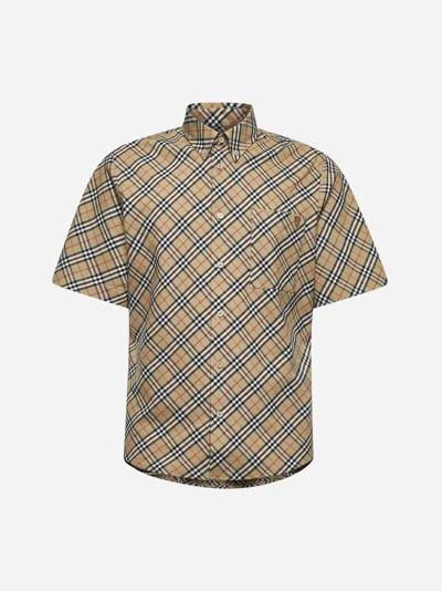 Burberry Beige Check Cotton Shirt<br/>