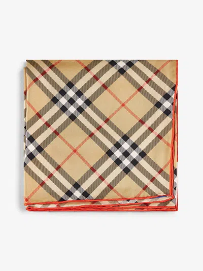 Burberry Beige Check Silk Scarf