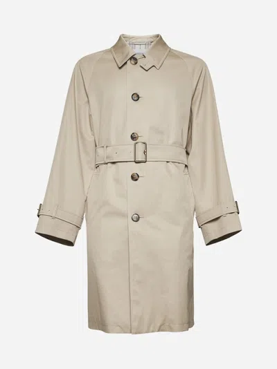 Burberry Beige Gabardine Long Car Coat