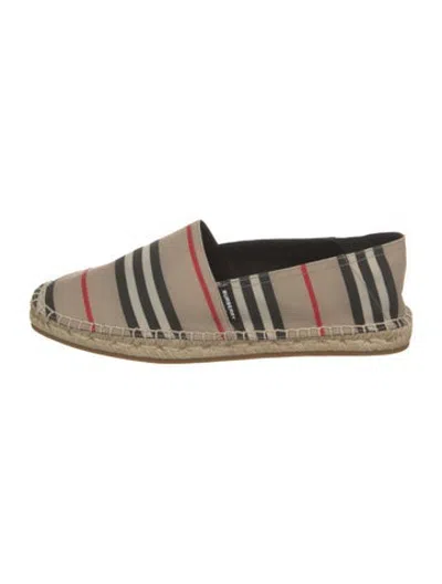 Pre-owned Burberry Canvas Striped Espadrilles In Neutrals