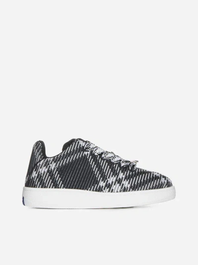 Burberry Check Knit Sneakers In Black,white