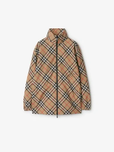 Burberry Check-pattern Jacket In Beige