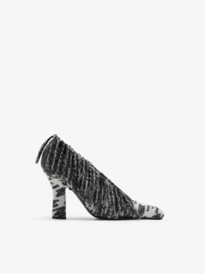 Burberry Check Wool Sweep Pumps In Black