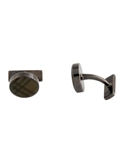 Pre-owned Burberry Enamel Patten Cufflinks In Multicolor