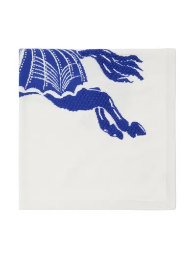 Burberry Equestrian Knight Wool-blend Blanket In White