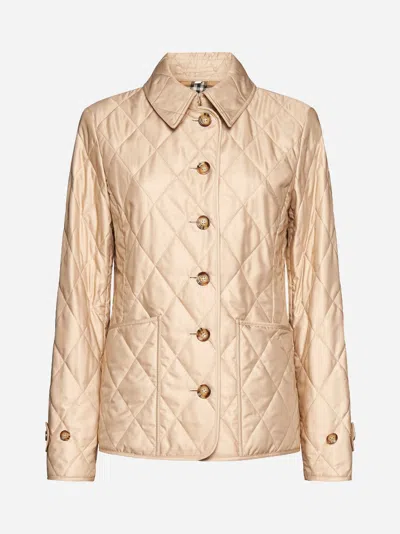 Burberry Fernleingh Quilted Nylon Jacket In Beige