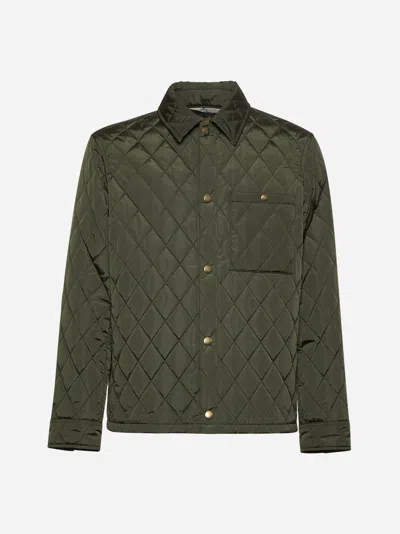 Burberry Green Quilted Nylon Belton Overshirt