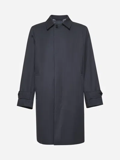 Burberry Grey Gabardine Long Car Coat