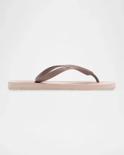 Burberry Haze Check Flip Flops In Brown