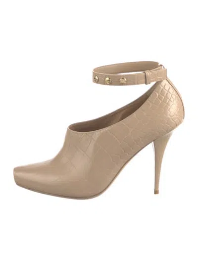 Pre-owned Burberry Leather Animal Print Pumps In Neutrals