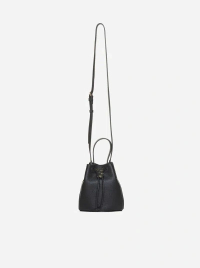 Burberry Leather Mini Bucket Bag In Black