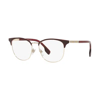 Burberry Light Gold Mini Eyeglasses With Clear Demo Lenses In Multi