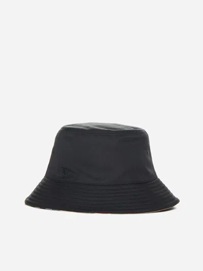 Burberry Logo Cotton-blend Bucket Hat In Black