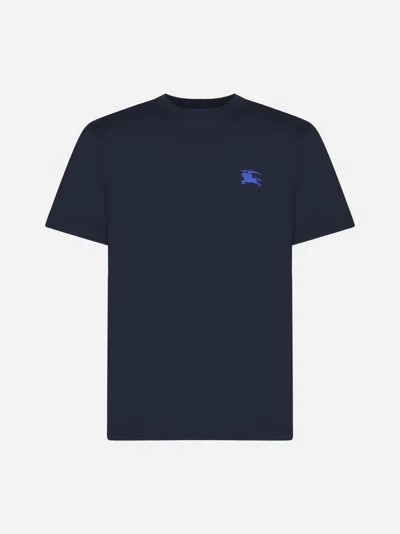 Burberry Logo Cotton T-shirt In Navy