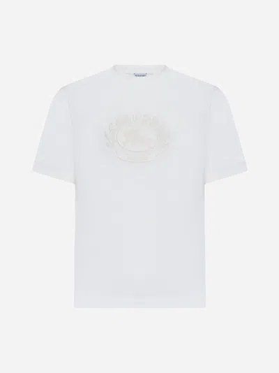 Burberry Logo Cotton T-shirt In Chalk