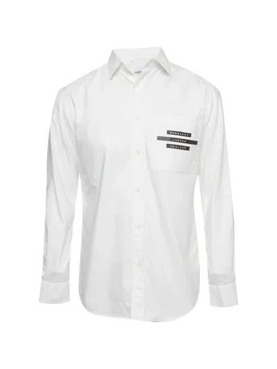 Pre-owned Burberry Logo Tape Oxford Shirt In White