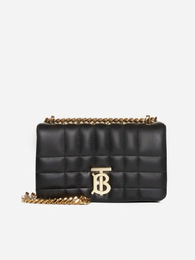 Burberry Lola Quilted Leather Mini Bag In Black