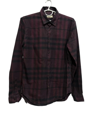 Pre-owned Burberry London Checked Red Shirt Size M