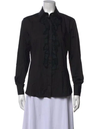 Pre-owned Burberry Long Sleeve Blouse In Black