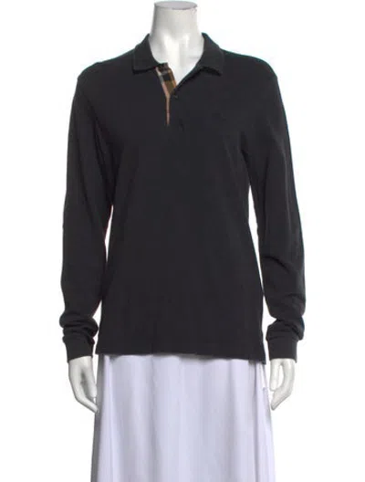 Pre-owned Burberry Long Sleeve Polo In Grey