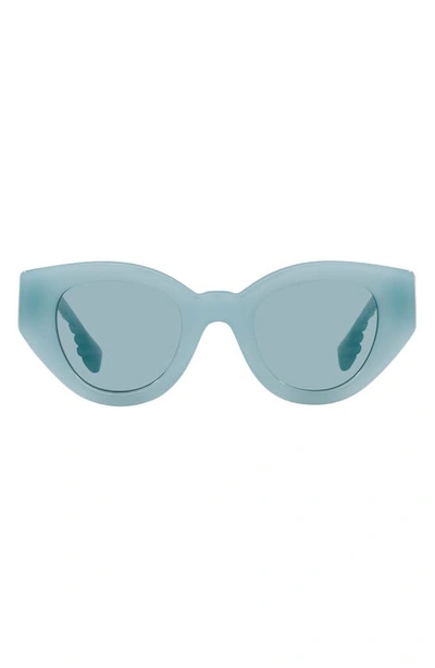 Burberry Meadow 47mm Round Sunglasses In Azure
