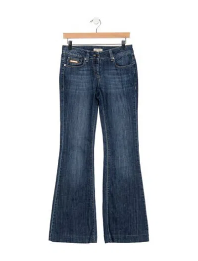 Pre-owned Burberry Mid-rise Flared Jeans In Blue