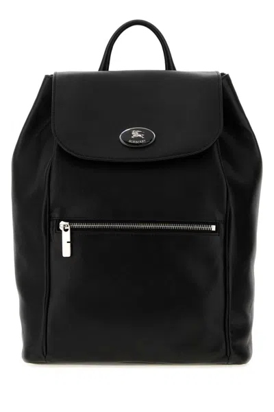 Burberry Mini Lambskin Enamel Detail Backpack In Black