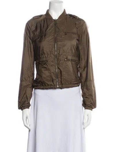 Pre-owned Burberry Nylon Bomber Jacket In Brown