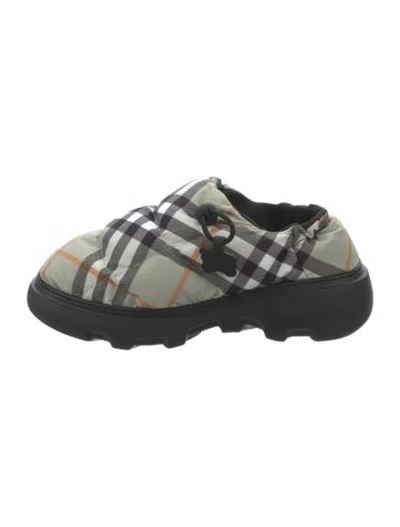 Pre-owned Burberry Plaid Print Slippers In Black
