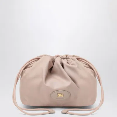Burberry Reversible Pouch In Pink Nylon With Check Pattern