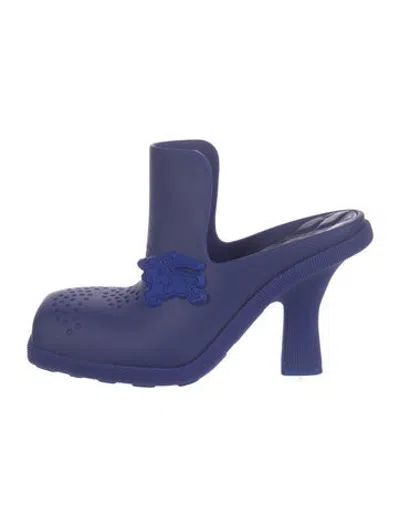 Pre-owned Burberry Rubber Mules In Blue
