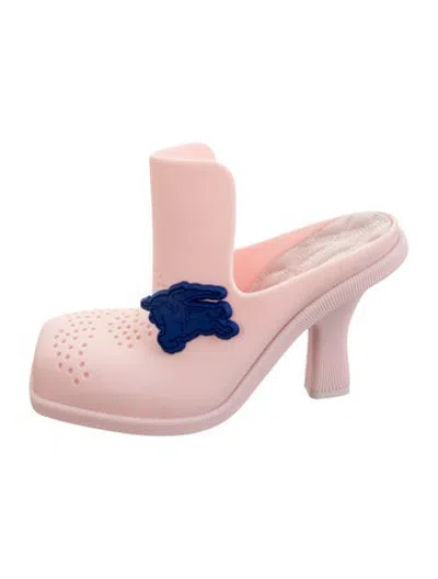 Pre-owned Burberry Rubber Mules In Pink