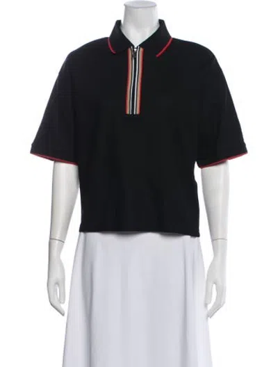 Pre-owned Burberry Short Sleeve Polo In Black