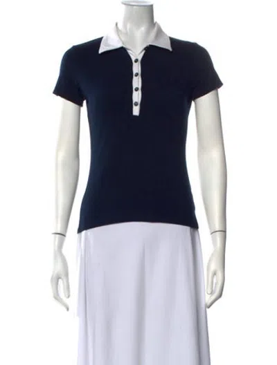 Pre-owned Burberry Short Sleeve Polo In Blue