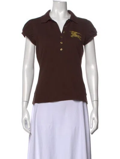 Pre-owned Burberry Short Sleeve Polo In Brown