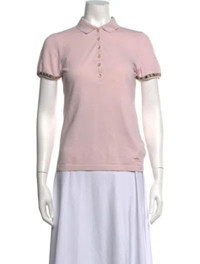 Pre-owned Burberry Short Sleeve Polo In Pink