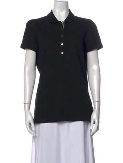 Pre-owned Burberry Short Sleeve Polo W/ Tags In Black