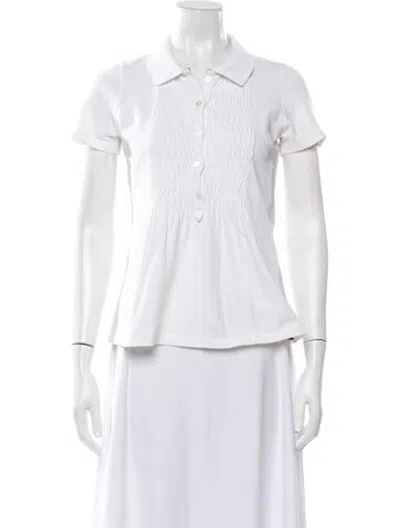 Pre-owned Burberry Short Sleeve Polo In White
