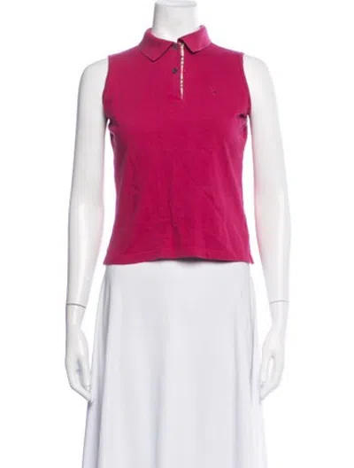Pre-owned Burberry Sleeveless Polo In Pink