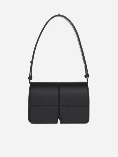 Burberry Snip Leather Shoulder Bag In Black