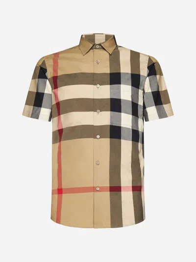 Burberry Summerton Check Cotton Shirt In Archive Beige