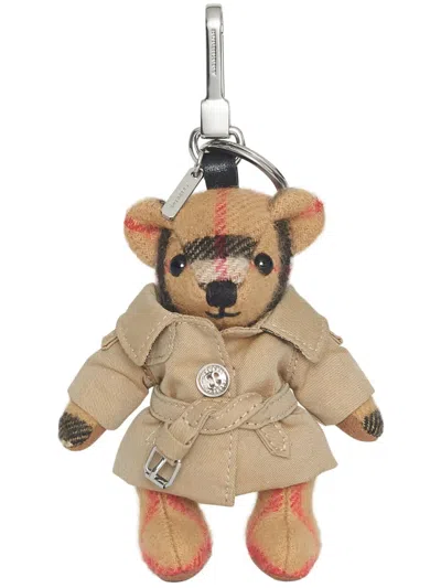 Burberry Thomas Bear Keyring In Neutrals