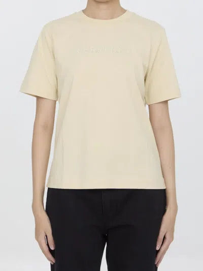 Burberry T-shirt With Paisley Logo In Beige