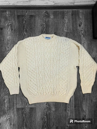 Pre-owned Burberry Vintage Wool Sweater Knit In White
